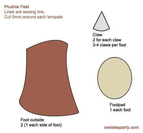Generic plushie feet template